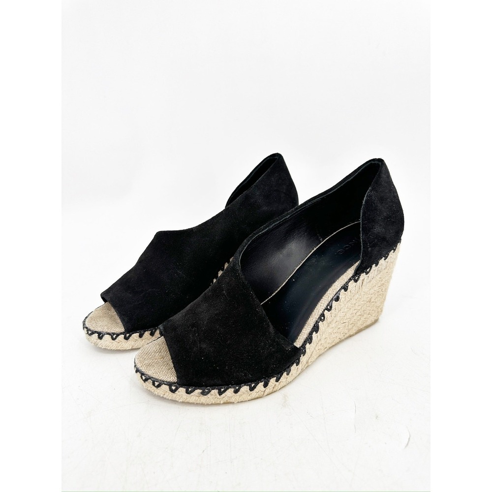 Vince Sonora Peep-Toe Suede Espadrille‎ Wedge Sandals Size 8.5M